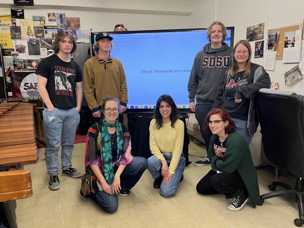 Catherine with SDSU percussion students after her masterclass.